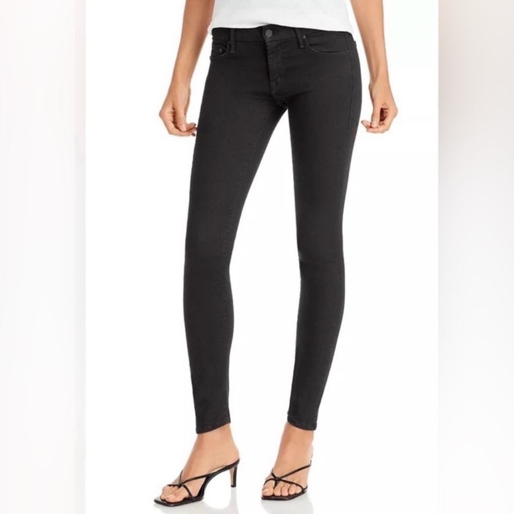 MOTHER The Looker Not Guilty Jet Black Skinny Jeans
